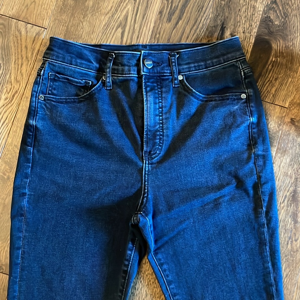 Express Women's Deep Blue High Rise Skinny Jeans - Picture 3 of 16